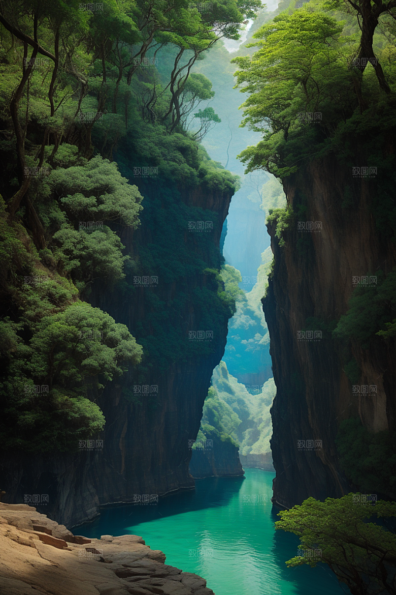 航行探险穿越峡谷的船只之旅
