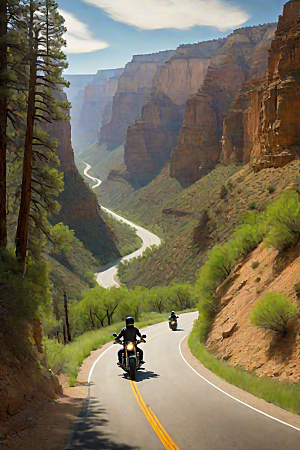 峡谷之旅穿越壮丽峡谷的摩托壮游