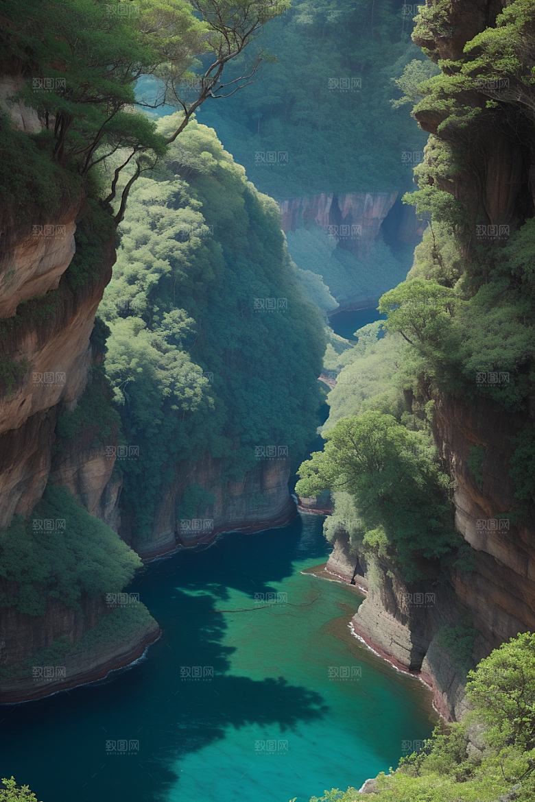 壮丽峡谷航行探险的深蓝之旅