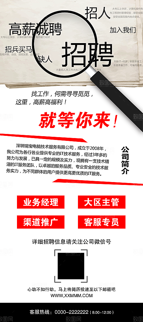 复古风招聘文化海报