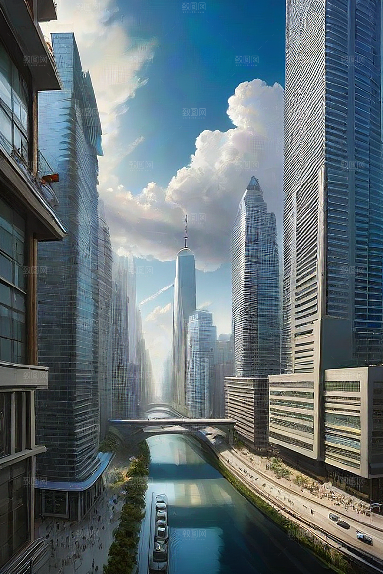 飞越都市高楼大厦与飞机的现代探险