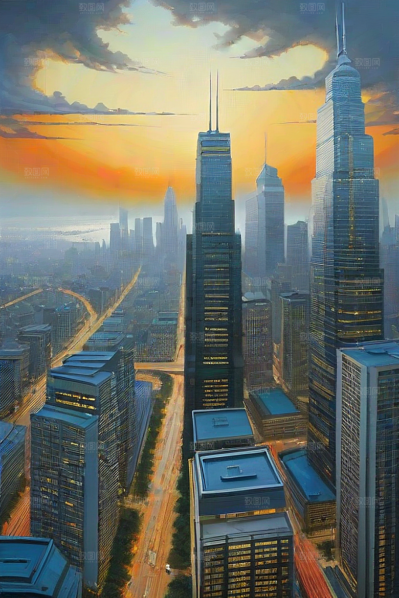 飞越都市高楼大厦与飞机的现代探险