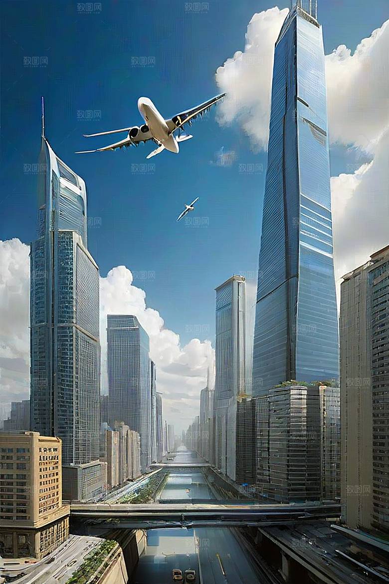 都市飞天摩天大楼与飞机的融合之旅