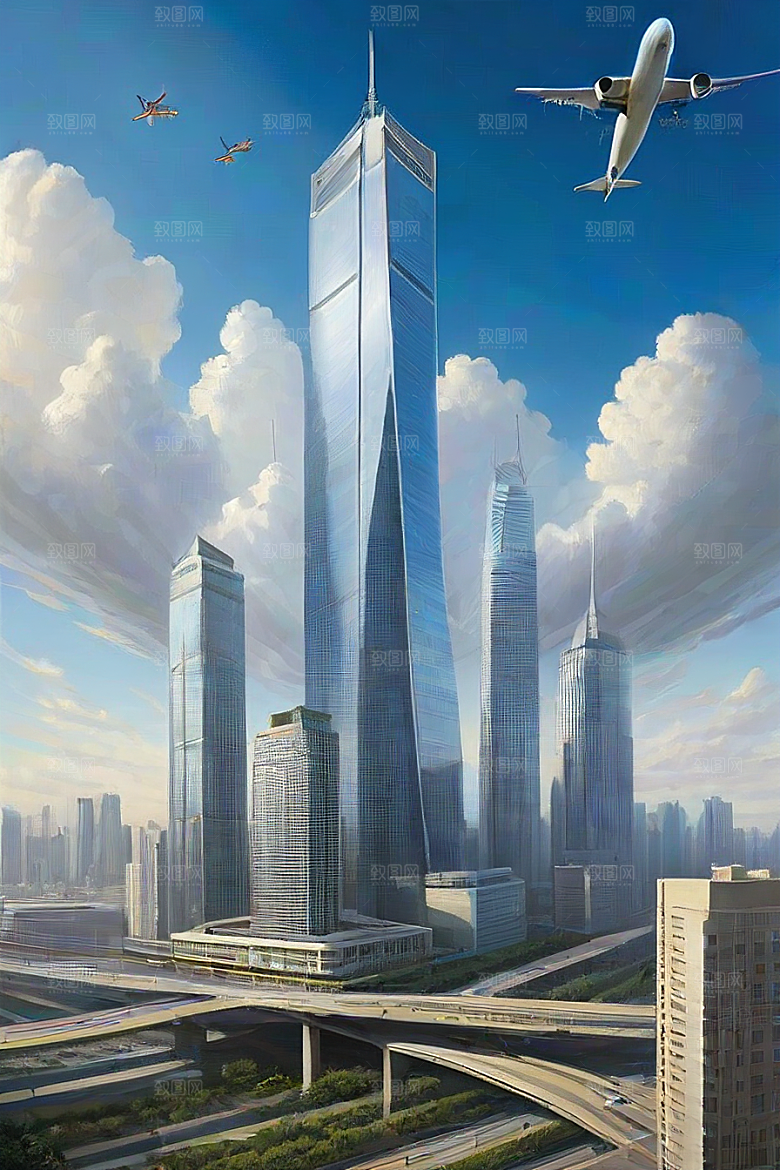 都市飞天摩天大楼与飞机的融合之旅