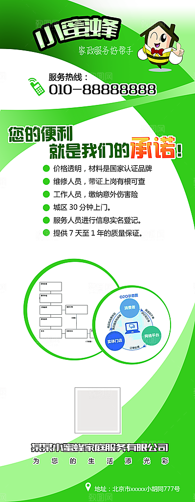 绿色小清晰招聘海报