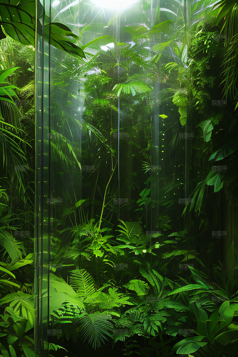 真实的热带雨林近距离的阔叶森林景观