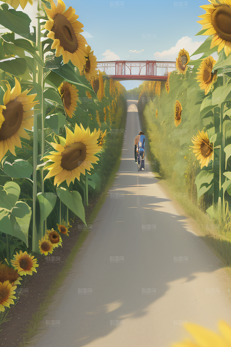 自然奇观太阳花公路与桥梁的和谐共存