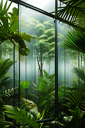 真实的热带雨林近距离的阔叶森林中的美景