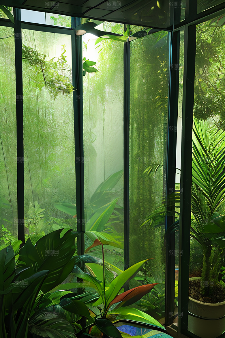 真实的热带雨林近距离的阔叶森林中的美景