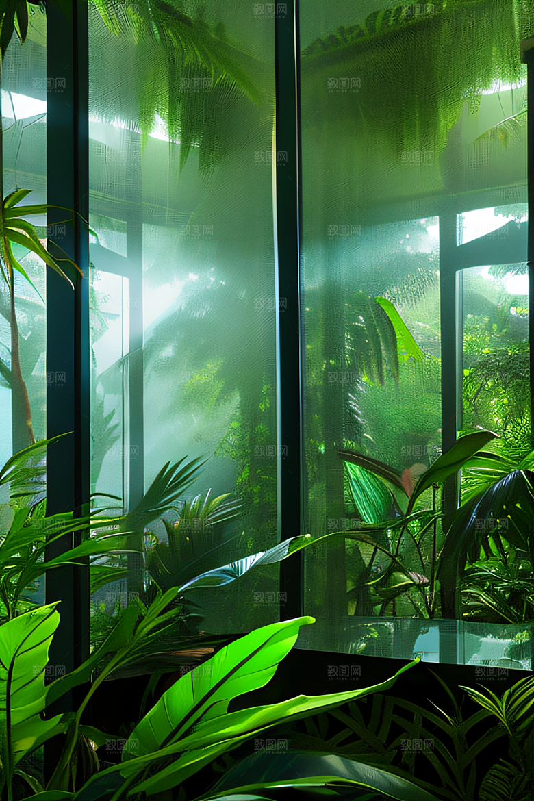 真实的热带雨林近距离的阔叶森林中的美景