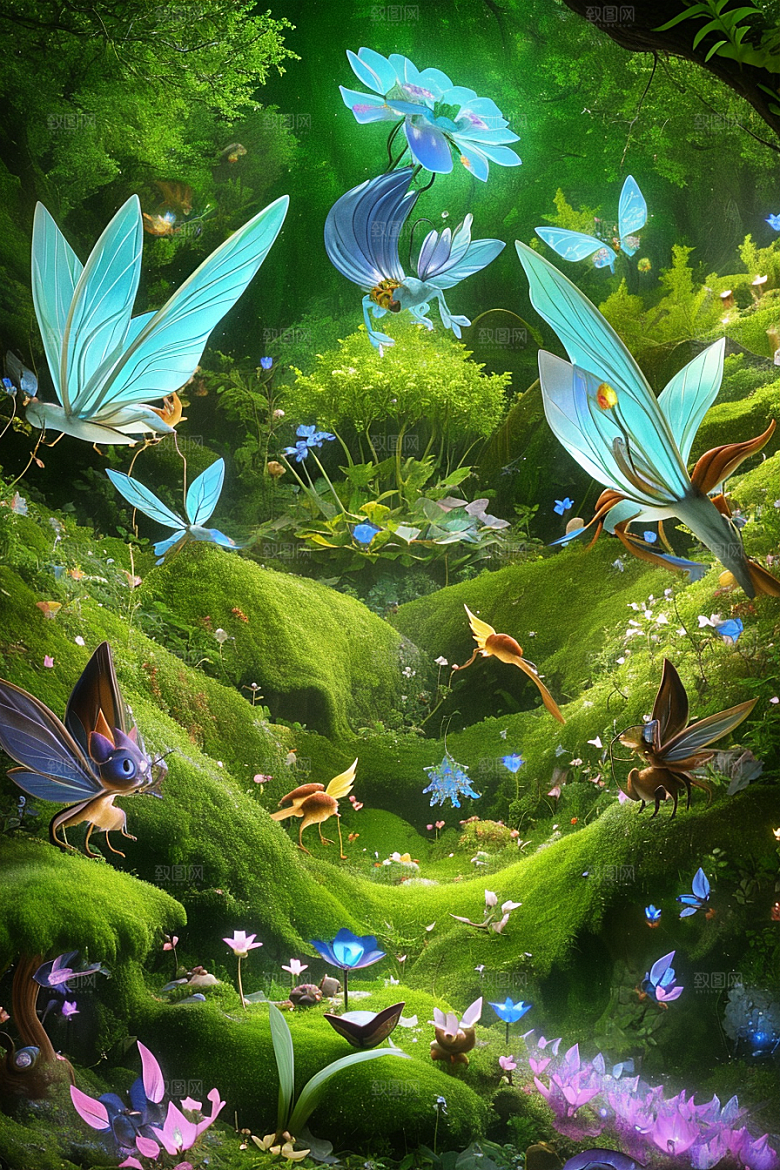 毛茸茸猫脸的小精灵休憩场景