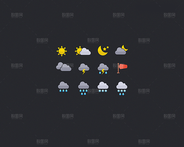 迷你天气图标设计源文件