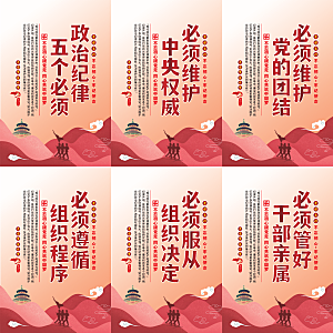 政治纪律五个必须海报