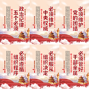 政治纪律五个必须海报