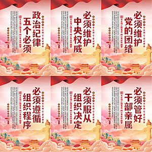 政治纪律五个必须海报