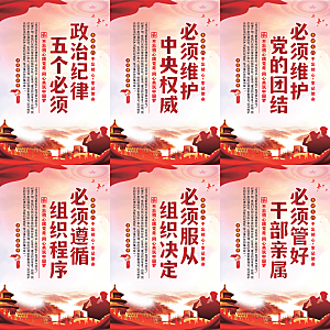 政治纪律五个必须海报