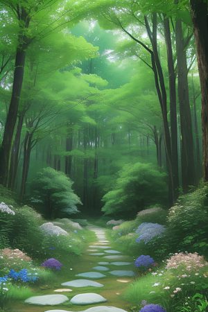 青翠欲滴的绿色森林