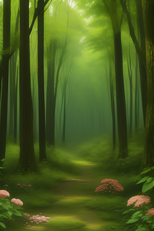 青翠欲滴的绿色森林