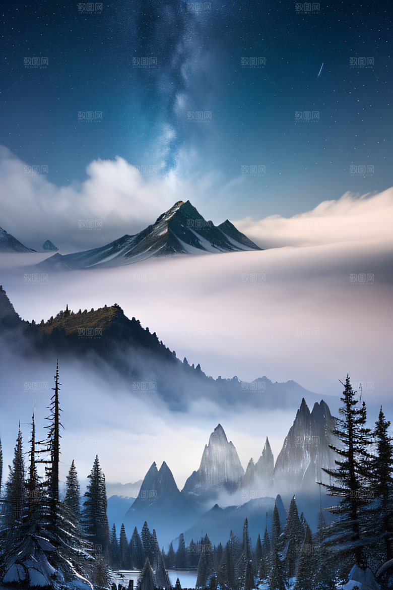 宁静湖泊与天空的融合