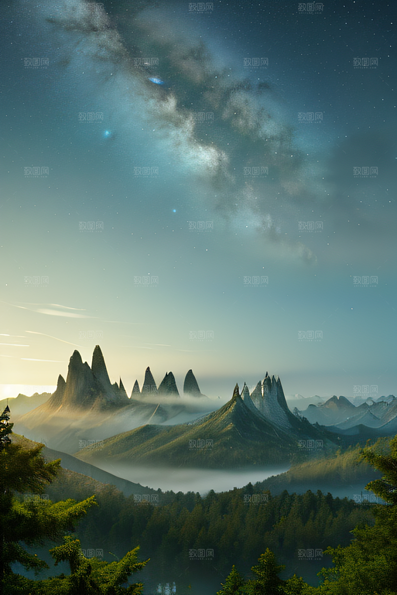 天空与湖泊的倒影