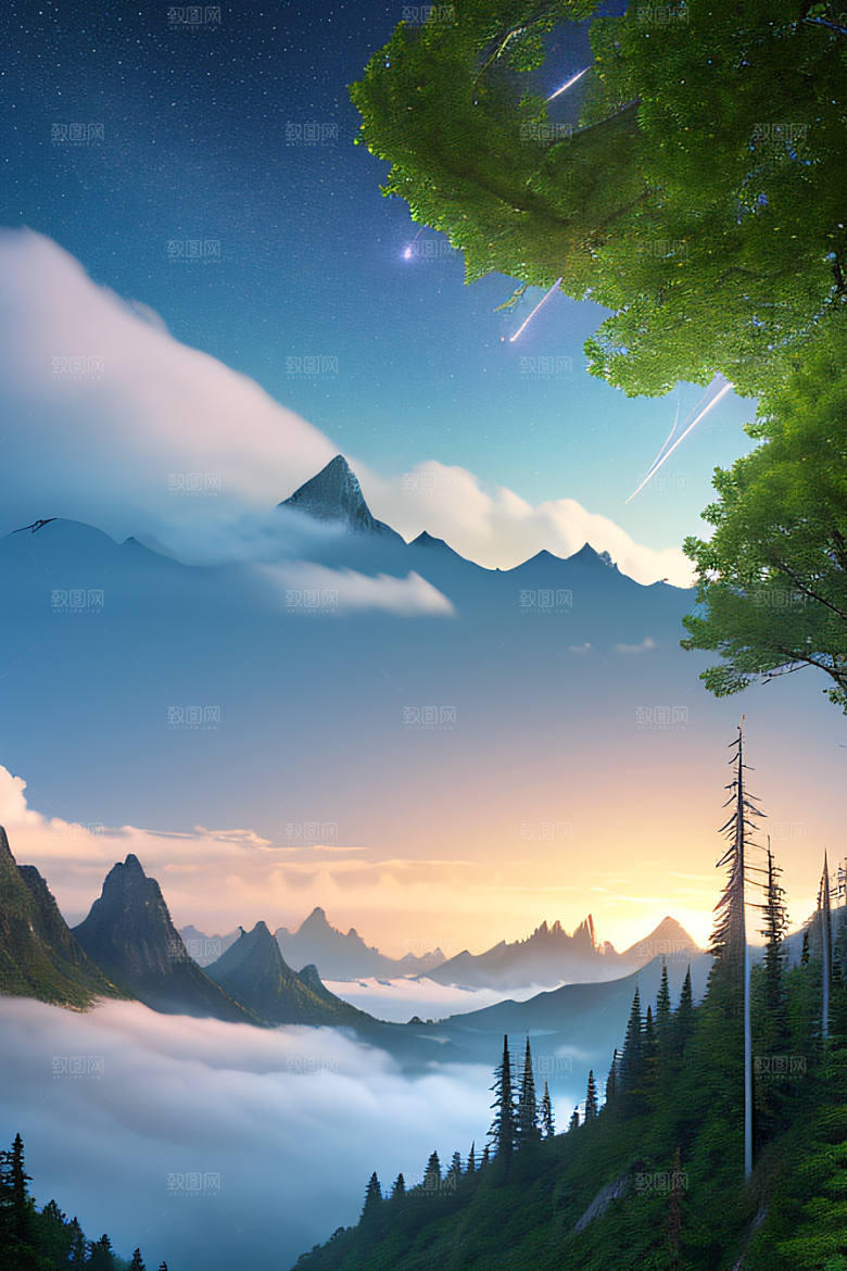 天空与湖泊的倒影
