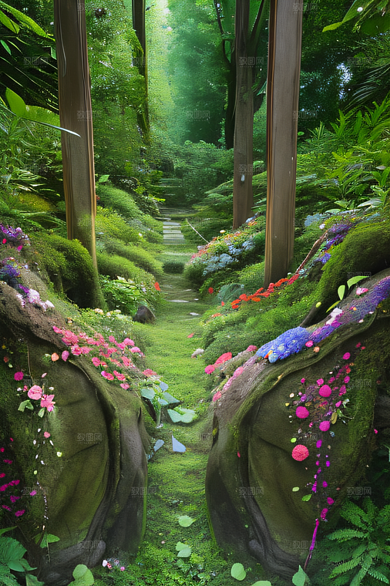 魔幻森林中的生机与魅力