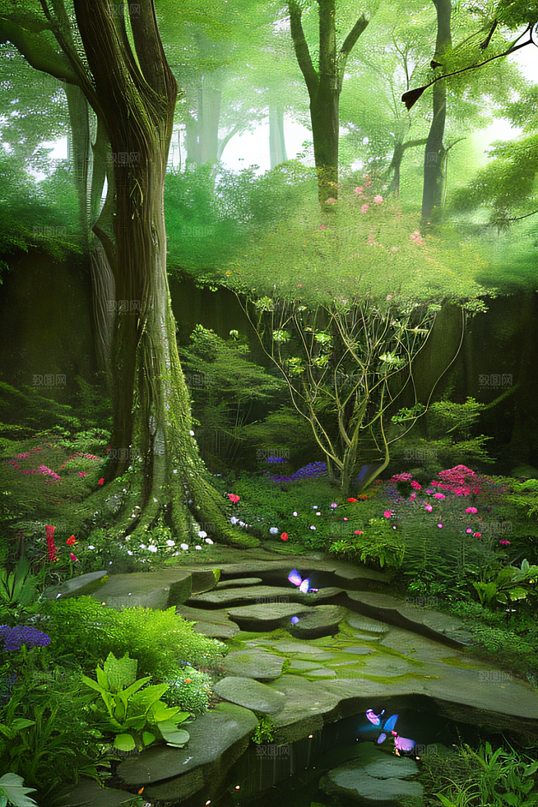 魔幻森林中的生机与魅力