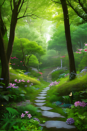 魔幻森林中的生机与魅力