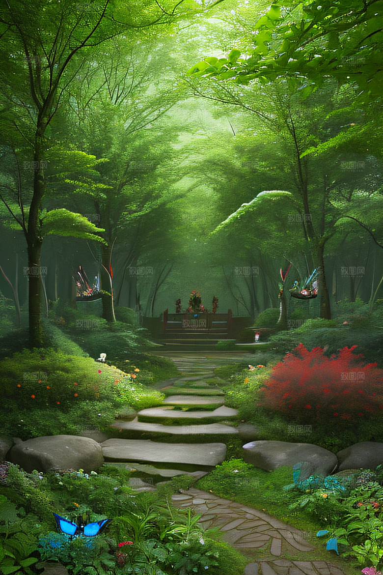 魔幻森林中的生机与魅力