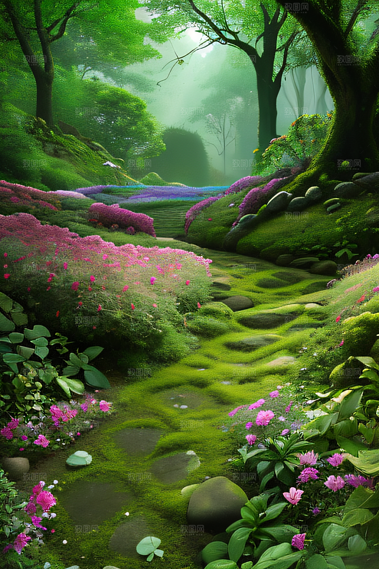 神秘森林中的奇幻画卷