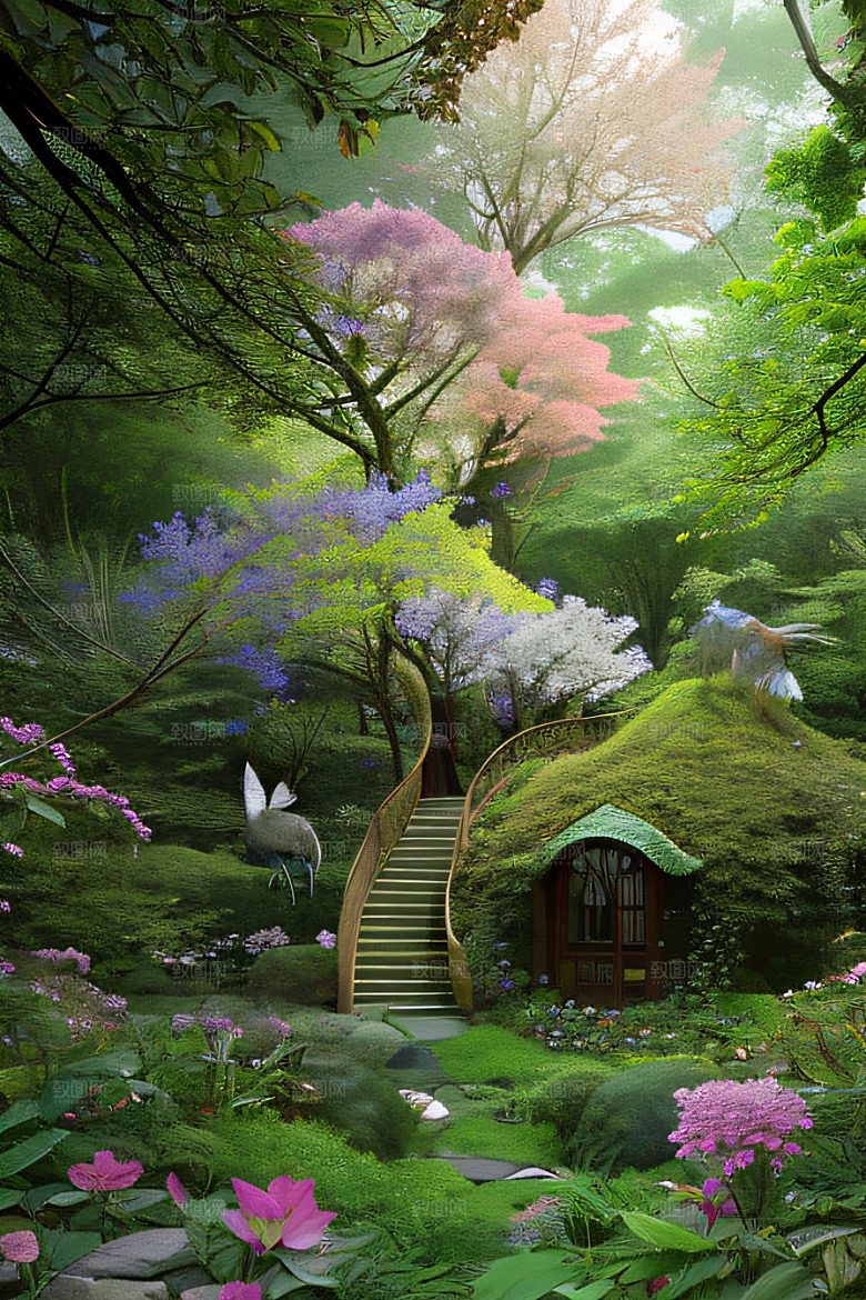 神秘森林中的奇幻画卷