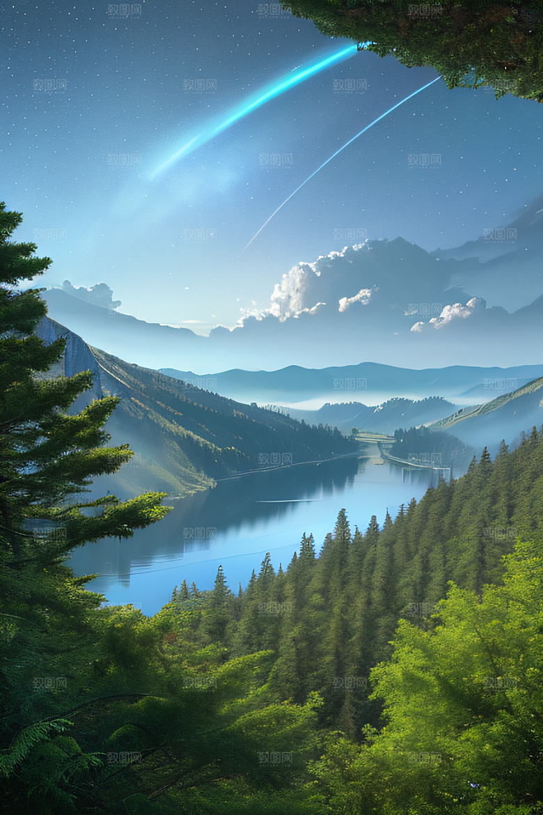 星空下的壮丽山脉