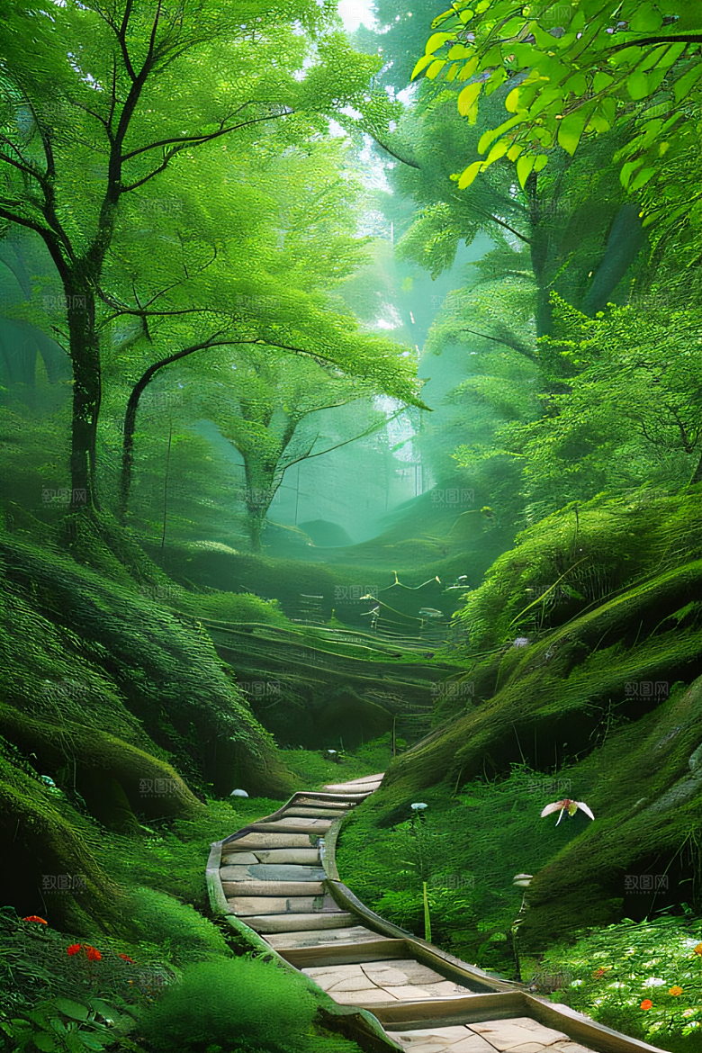 神秘森林中的奇幻画卷