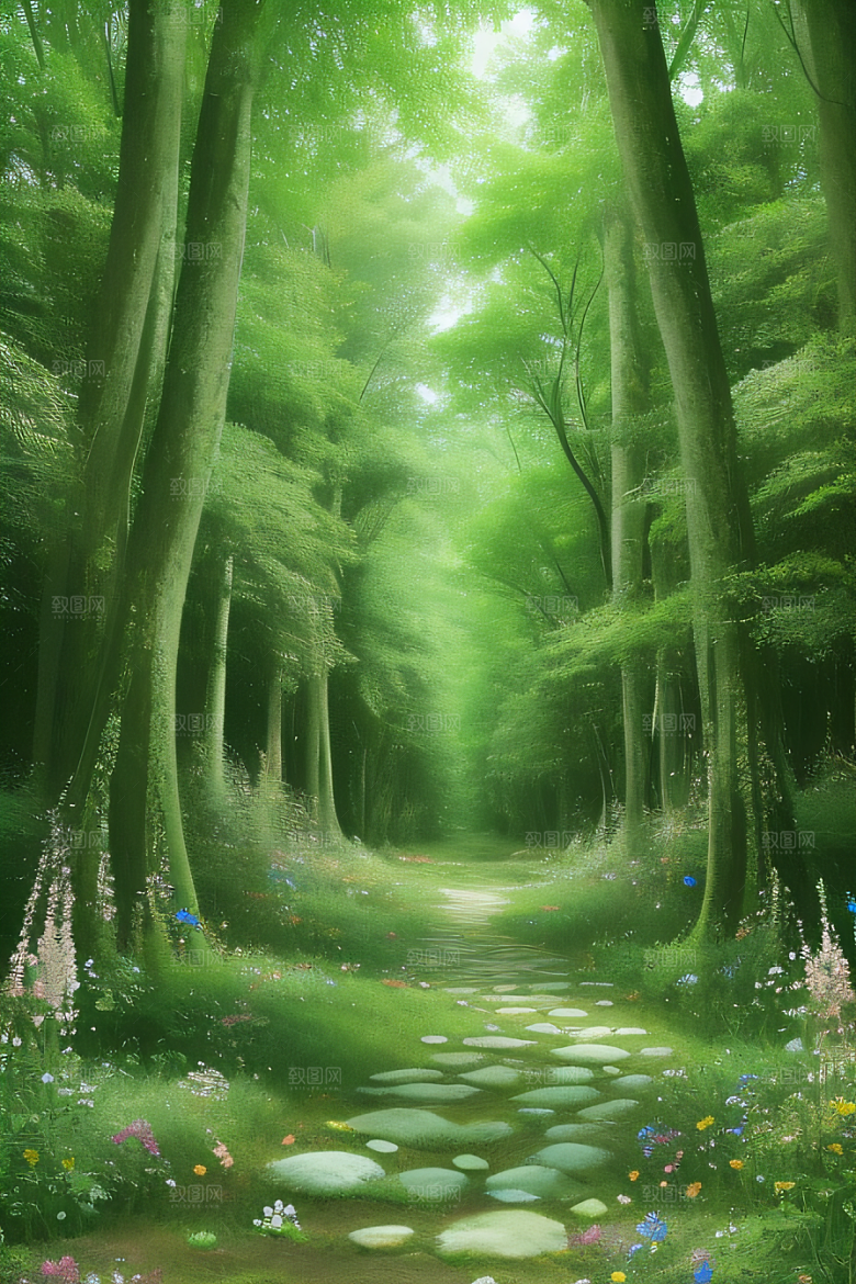 神秘森林中的奇幻画卷