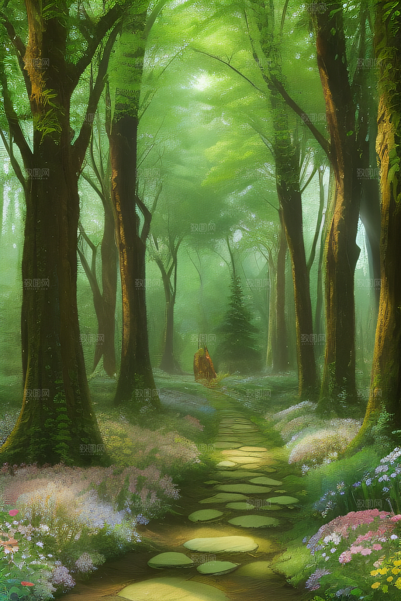 神秘森林中的奇幻画卷