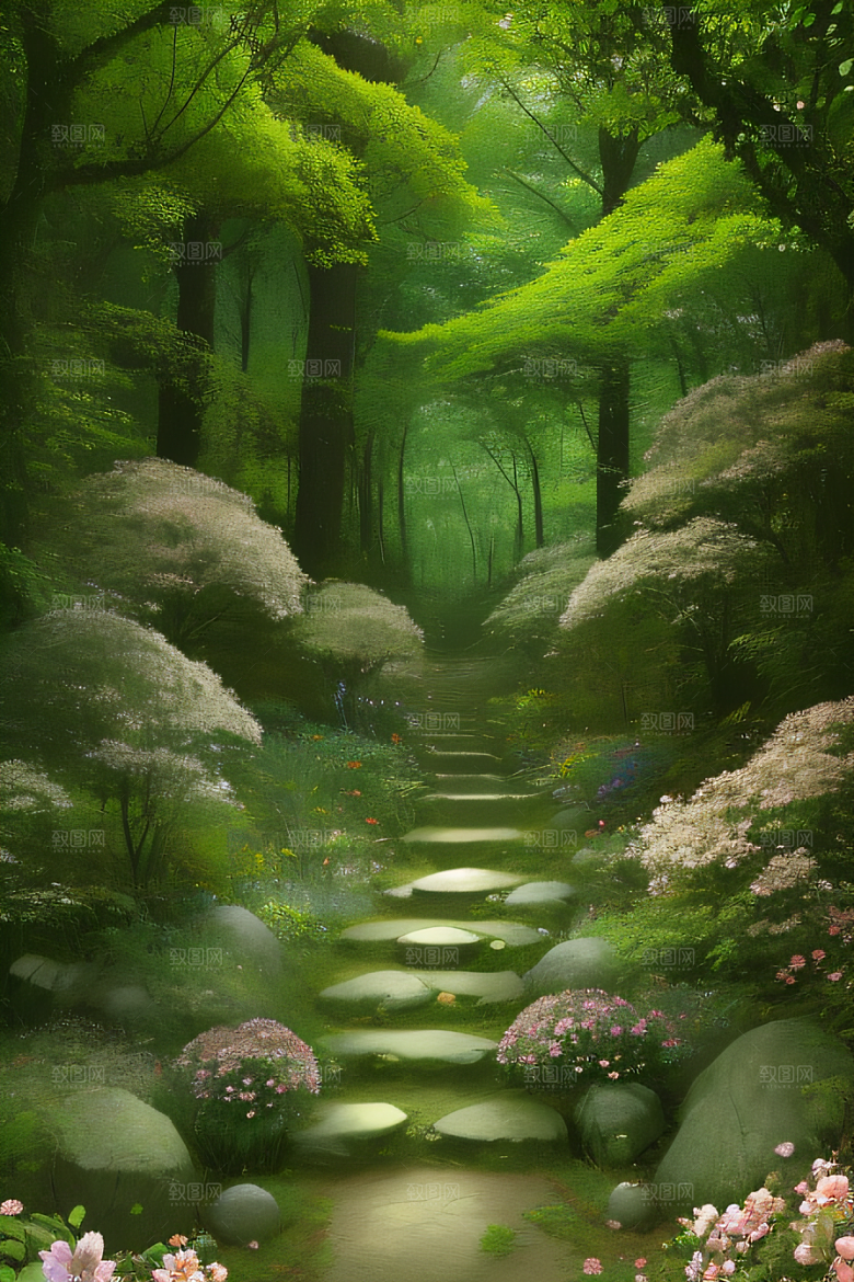 蓝天下的绿色仙境