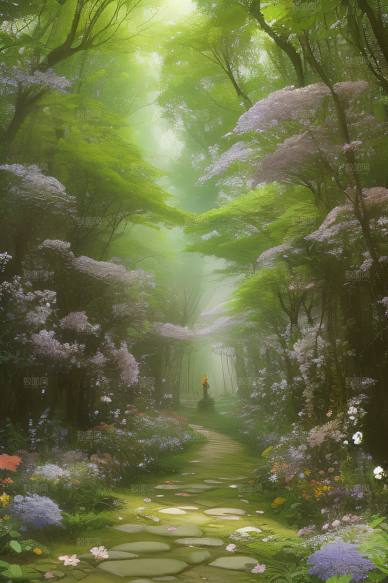 蓝天下的绿色仙境