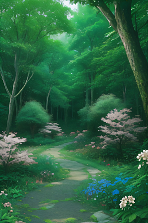 蓝天下的绿色仙境