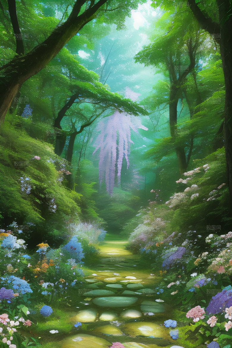 蓝天下的绿色仙境