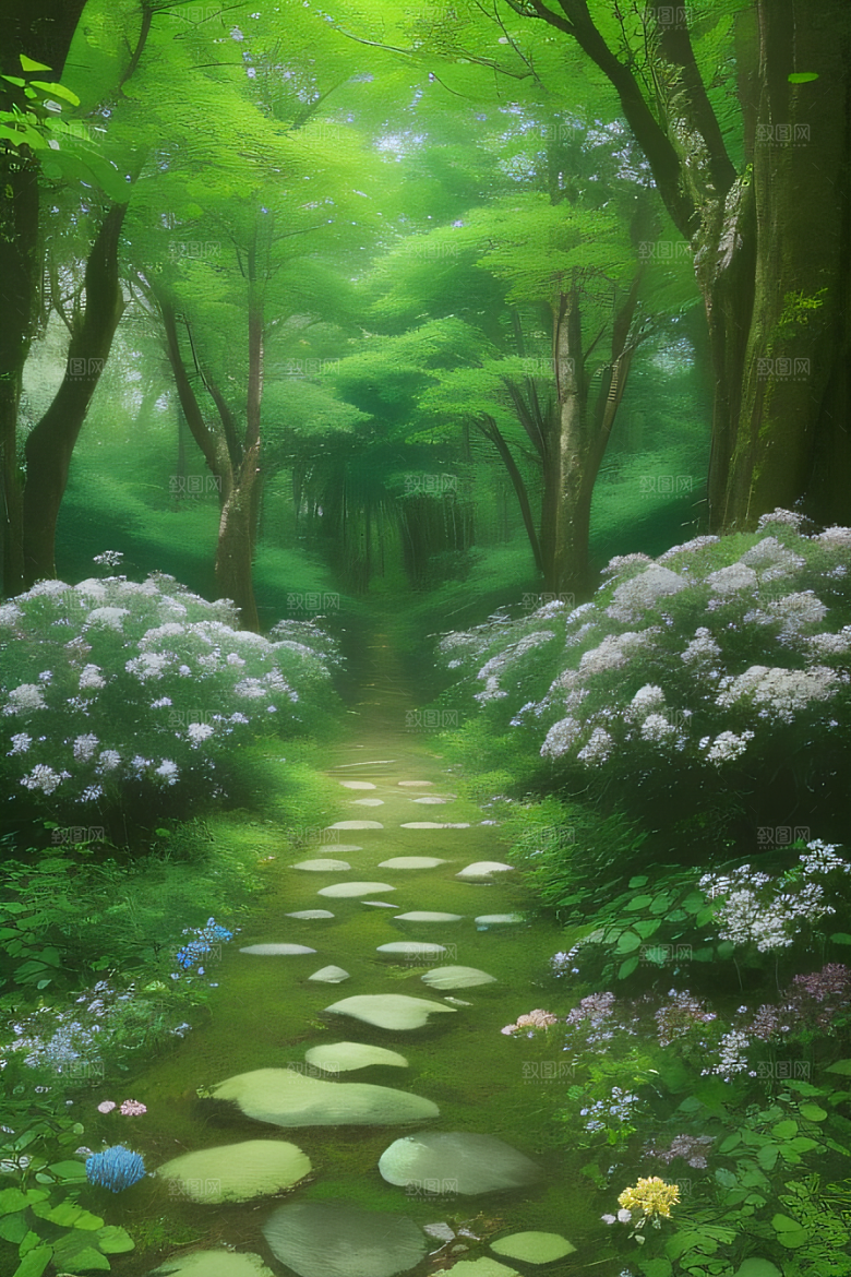繁花似锦香气四溢的森林