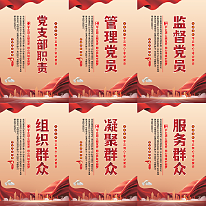 党支部职责党建海报系列