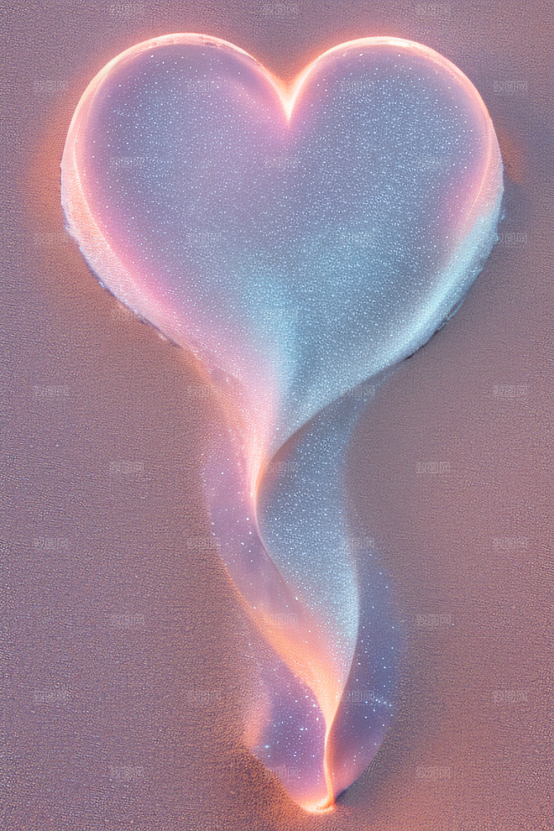 海洋中的浪漫玫瑰与神秘发光生物