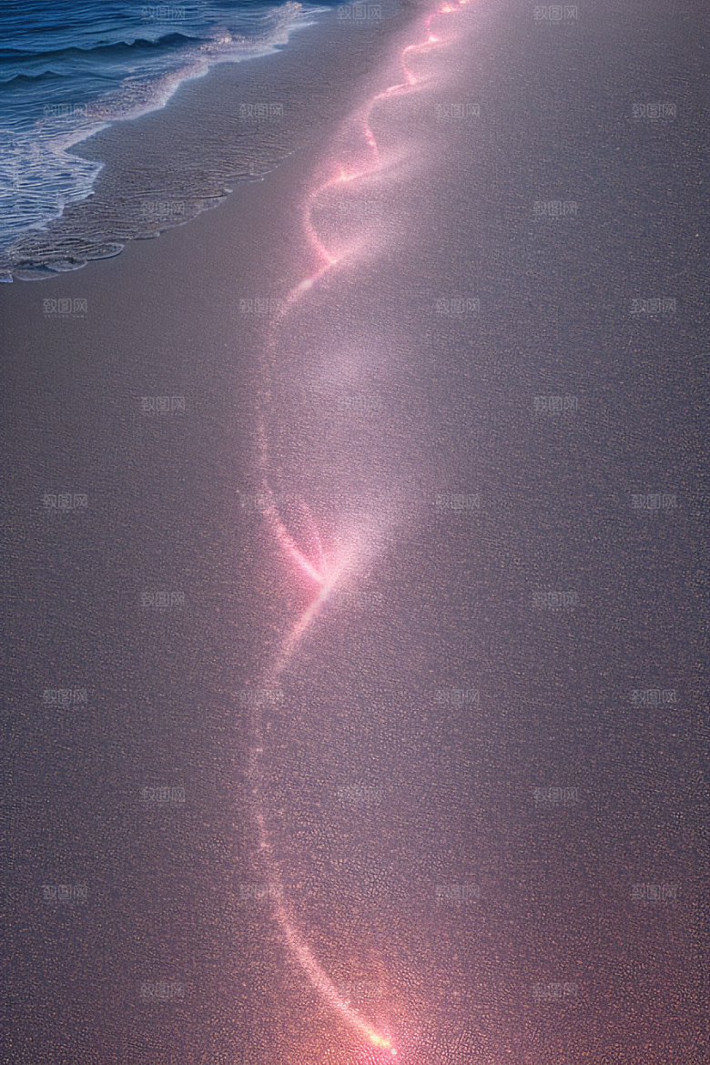 海洋中的浪漫玫瑰与神秘发光生物