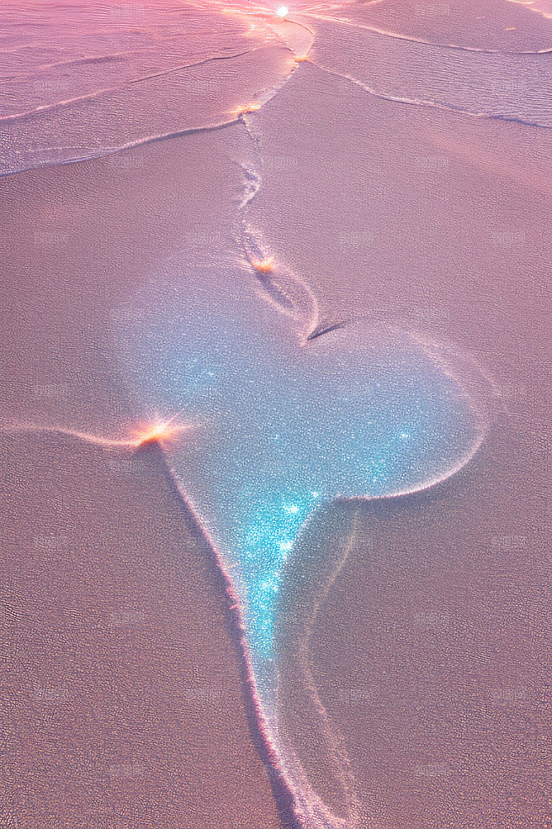 海洋中的浪漫玫瑰与神秘发光生物