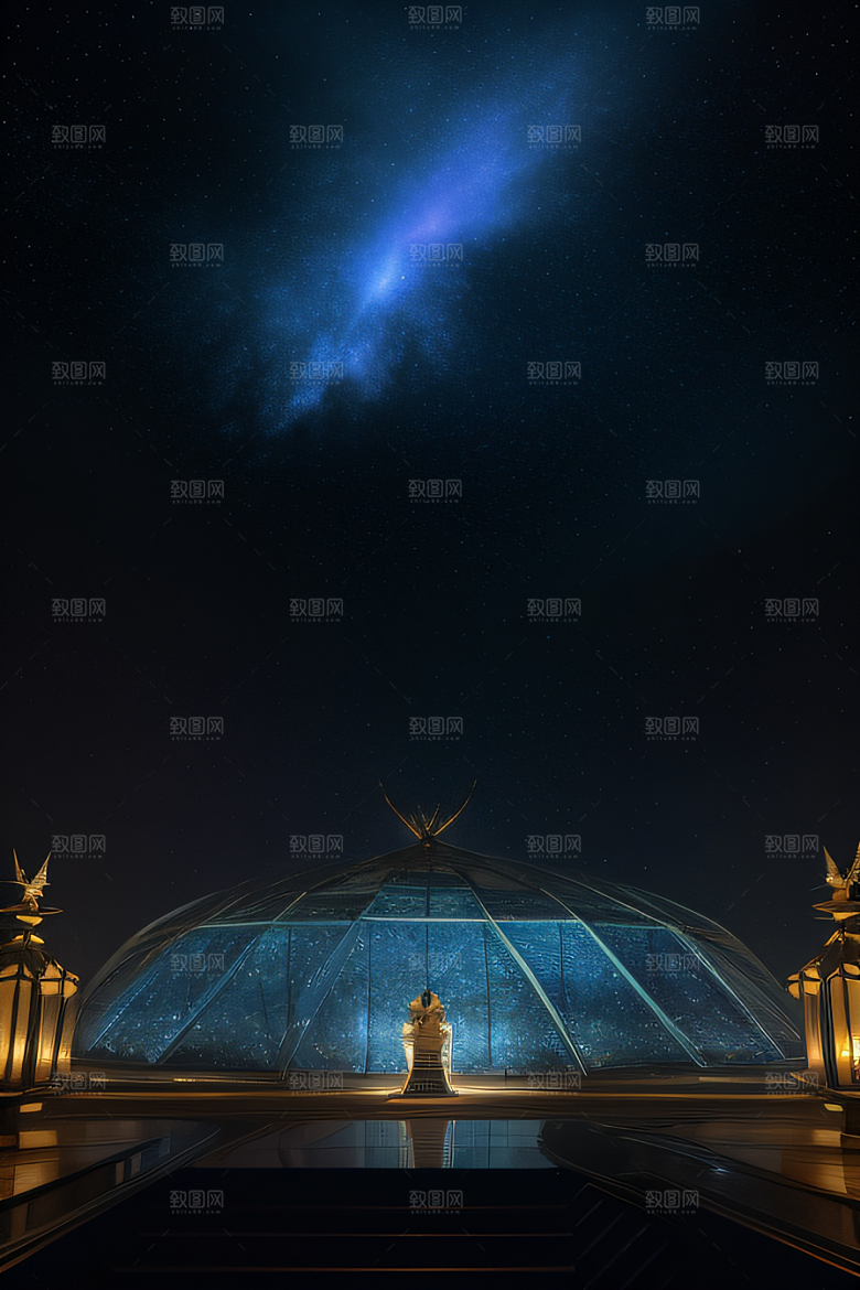 玻璃宫殿上的星空之美