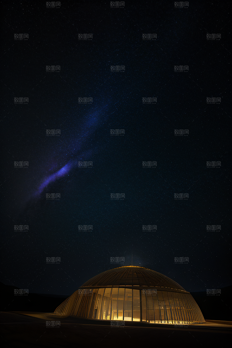 玻璃宫殿上的星空之美