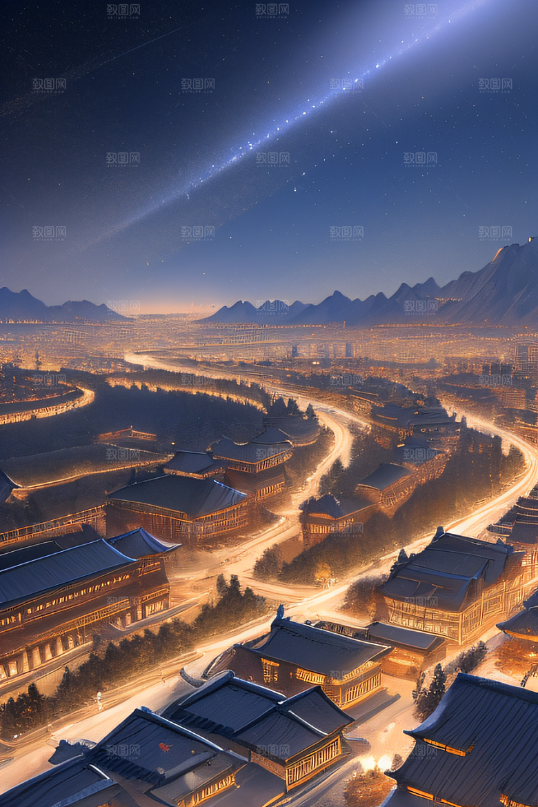唐朝长安夜景的超现实之美