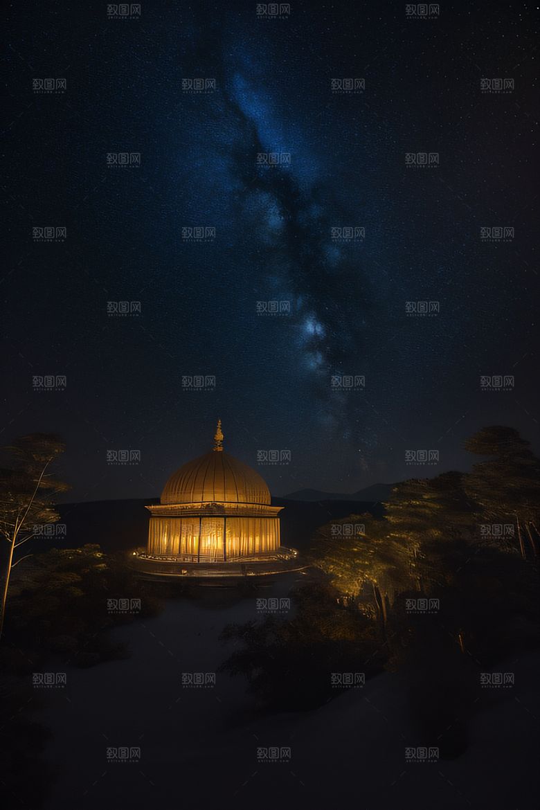玻璃宫殿上的星空之美