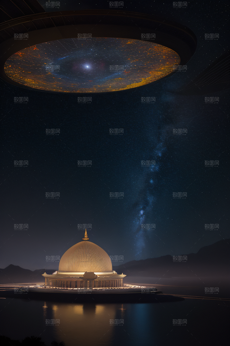 玻璃宫殿上的星空之美
