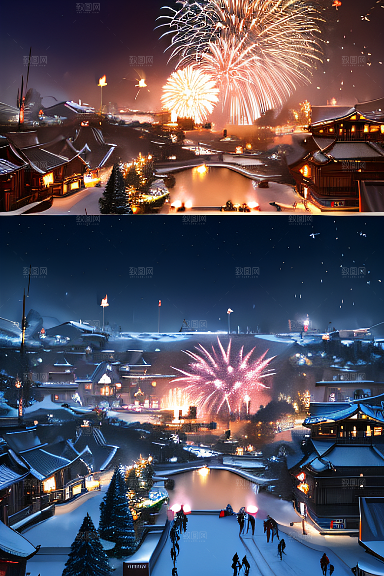 唐朝长安夜景的光影效果